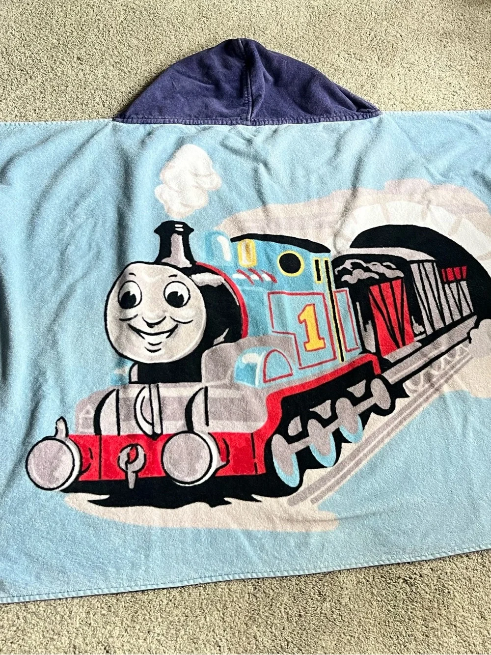 Pottery Barn Kids Thomas The Train Engine Toddler Hooded Towel 100% Cotton